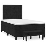 vidaXL Lit à sommier tapissier avec matelas Noir 120x200 cm Velours