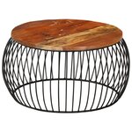 vidaXL Table basse Ø68 cm Bois de récupération solide