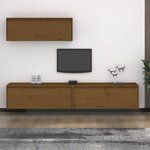 vidaXL Meubles TV 3 Pièces Marron miel Bois massif de pin