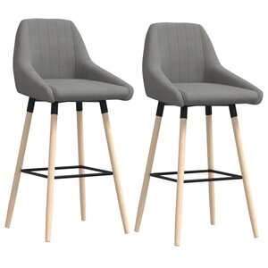 vidaXL Tabourets de bar lot de 2 gris clair tissu