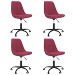 vidaXL Chaises pivotantes à manger lot de 4 Rouge bordeaux Tissu