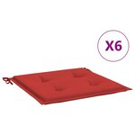vidaXL Coussins de chaise de jardin 6 Pièces rouge 40x40x3cm tissu oxford