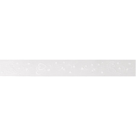 Ruban organdi Crème et Double Coeur 25 mm Au mètre