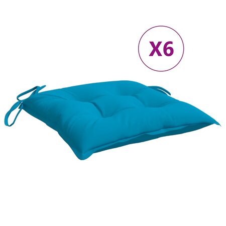 vidaXL Coussins de chaise 6 Pièces bleu clair 50x50x7 cm tissu oxford