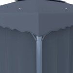 vidaXL Tonnelle avec rideau et guirlande lumineuse LED 3x3m Anthracite