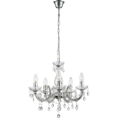 Globo lustre cuimbra ii acrylique chromé transparent 63116-5