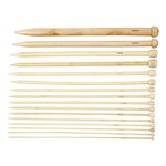 16 aiguilles à tricoter en bois 2 5-20 mm x 35 cm