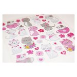 Autocollants 3D - Chats gris et blancs - Paillettes