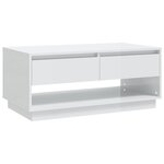 vidaXL Table basse Blanc brillant 102 5x55x44 cm Aggloméré