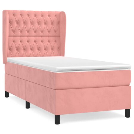 vidaXL Lit à sommier tapissier et matelas Rose 80x200 cm Velours