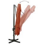 vidaXL Parasol déporté à double toit 300x300 cm Terre cuite