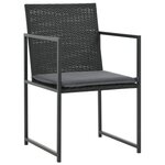 vidaXL Mobilier à dîner de jardin 5Pièces et coussins Résine tressée Noir