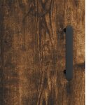 vidaXL Buffet haut Chêne fumé 34 5x34x180 cm Bois d'ingénierie