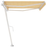 vidaXL Auvent automatique sur pied 400x350 cm Jaune/Blanc