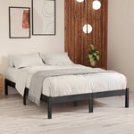 vidaXL Cadre de lit Gris Bois de pin massif 140x190 cm