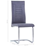 vidaXL Chaises à manger cantilever lot de 2 gris similicuir daim