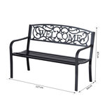 Banc 3 places de jardin dim. 126L x 60l x 85H cm métal époxy anticorrosion fonte noir