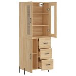 vidaXL Buffet haut Chêne sonoma 69 5x34x180 cm Bois d'ingénierie