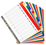 Intercalaires Imprimés Alphabétique Pp Couleurs 12/100e - 20 Positions - A4+ - Assorties Vives - X 20 - Exacompta