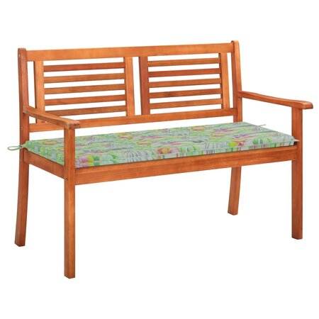 vidaXL Banc de jardin 2 places avec coussin 120 cm Bois d'eucalyptus