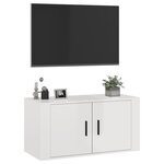 vidaXL Meuble TV mural Blanc brillant 80x34 5x40 cm