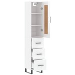 vidaXL Buffet haut Blanc brillant 34 5x34x180 cm Bois d'ingénierie