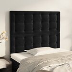 vidaXL Têtes de lit 2 Pièces Noir 90x5x78/88 cm Velours