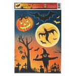 Décoration de fenêtre électrostatique Halloween - Epouvantail - Paillettes