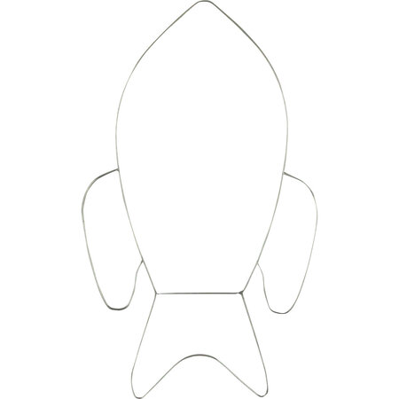 Support déco Fusée en métal argenté 20 cm