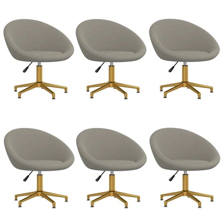 vidaXL Chaises à manger lot de 6 gris clair velours