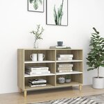 vidaXL Buffet Blanc et chêne sonoma 103 5x35x70 cm Aggloméré