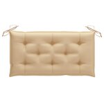 vidaXL Banc de jardin avec coussin beige 112 cm Bois de teck massif