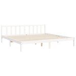 vidaXL Cadre de lit avec tête de lit blanc Super King bois massif