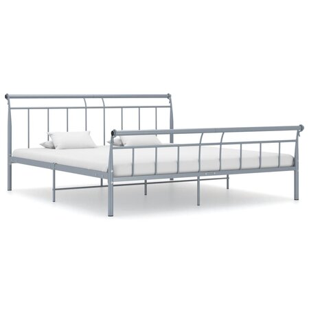 vidaXL Cadre de lit Gris Métal 180x200 cm