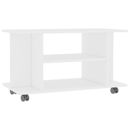 vidaXL Meuble TV avec roulettes Blanc 80 x 40 x 40 cm Aggloméré