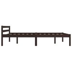 vidaXL Cadre de lit Marron foncé Bois de pin massif 120 x 200 cm
