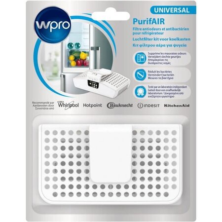 WPRO PUR100 FILTRE ANTIODEURS ET ANTIBACTÉRIEN AVEC SUPPORT POUR RÉFRIGÉRATEUR UNIVERSEL