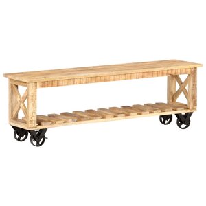 vidaXL Meuble TV 130x30x42 cm Bois de manguier brut