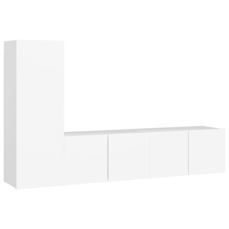 vidaXL Ensemble de meuble TV 3 Pièces Blanc Aggloméré