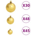vidaXL Arbre de Noël artificiel pré-éclairé et boules 500 cm blanc