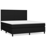 vidaXL Lit à sommier tapissier avec matelas Noir 180x200 cm Tissu