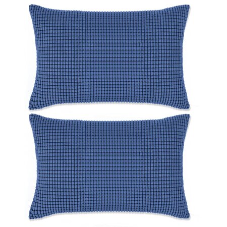 vidaXL Jeu de coussin 2 Pièces Velours 40 x 60 cm Bleu