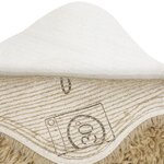 Tapis en laine effet peau de bête - beige à poils longs - 75 x 110 cm