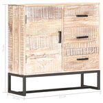 vidaXL Buffet Blanc 73x30x75 cm Bois d'acacia massif