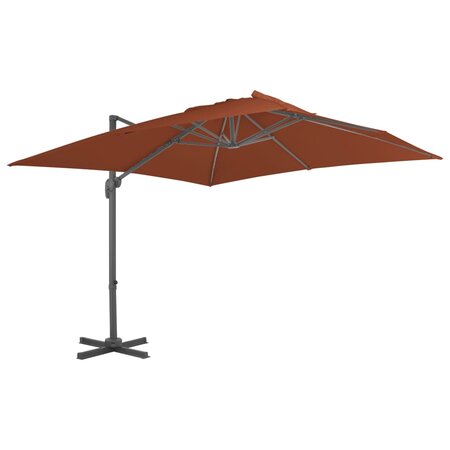 vidaXL Parasol déporté avec mât en aluminium Terre cuite 400x300 cm