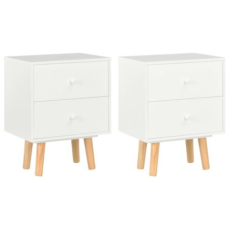 vidaXL Tables de chevet 2 Pièces Blanc 40 x 30 x 50 cm Pin massif