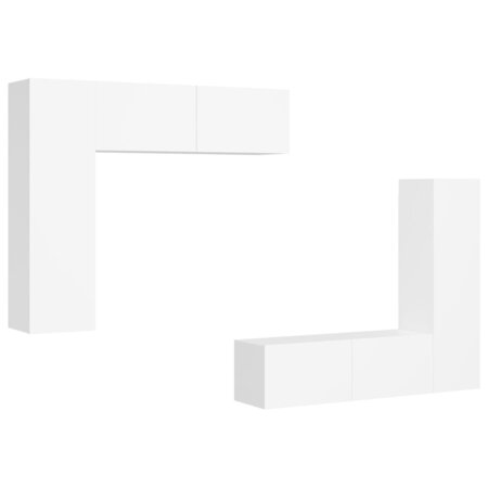 vidaXL Ensemble de meubles TV 4 Pièces Blanc Aggloméré