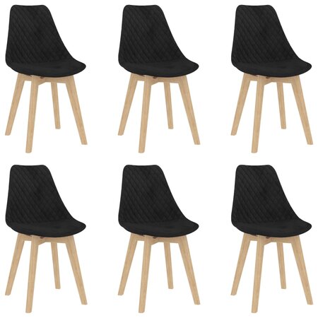 vidaXL Chaises à manger lot de 6 noir velours