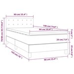 vidaXL Lit à sommier tapissier avec matelas Noir 90x190 cm Similicuir
