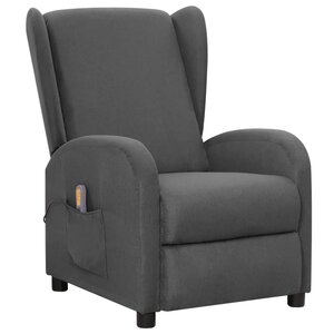 vidaXL Fauteuil de massage Gris foncé Tissu